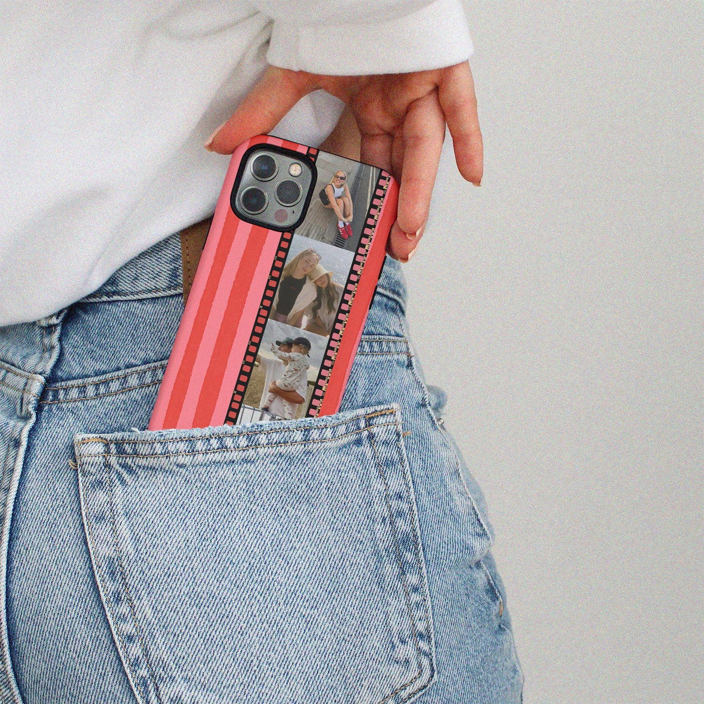 CUSTOM PHOTO Candy Stripe Aesthetic iPhone Case