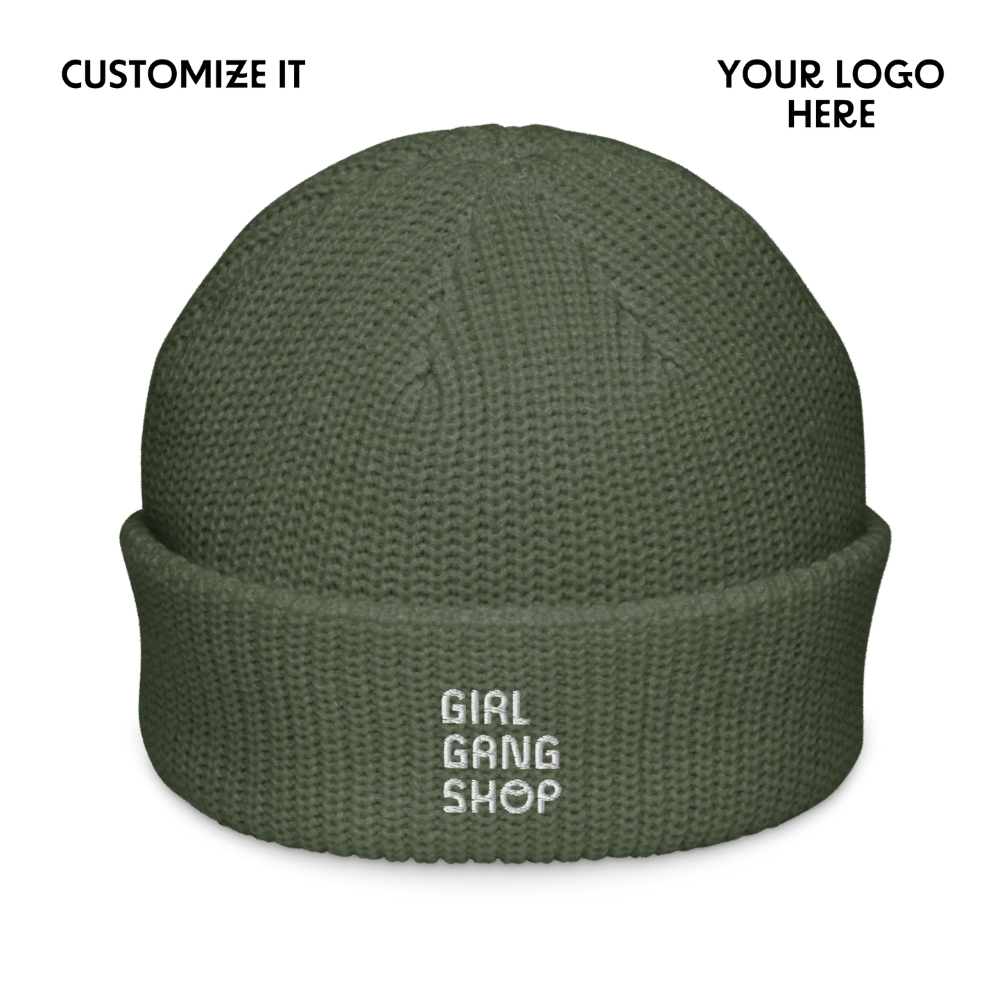 CUSTOM YOUR LOGO Embroidered Cable Beanie