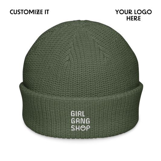 CUSTOM YOUR LOGO Embroidered Cable Beanie