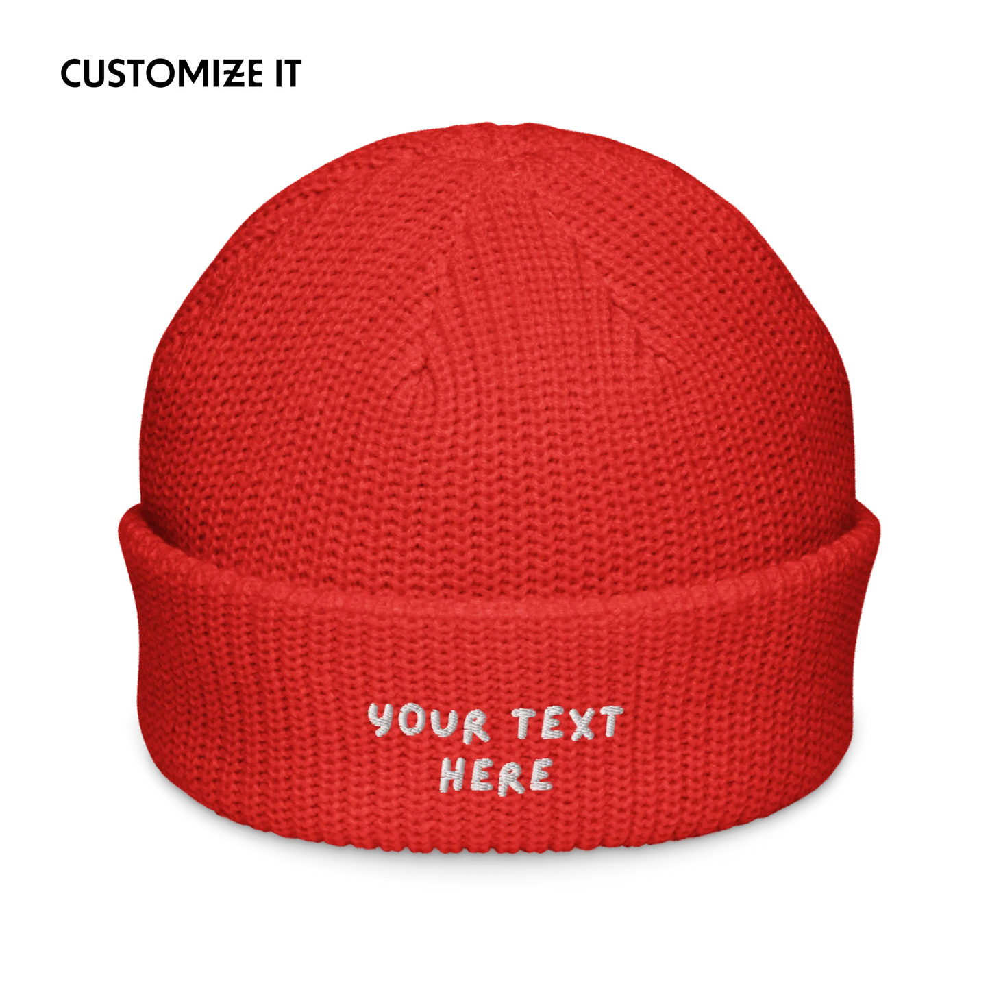 CUSTOM Text Playful Embroidered Cable Beanie