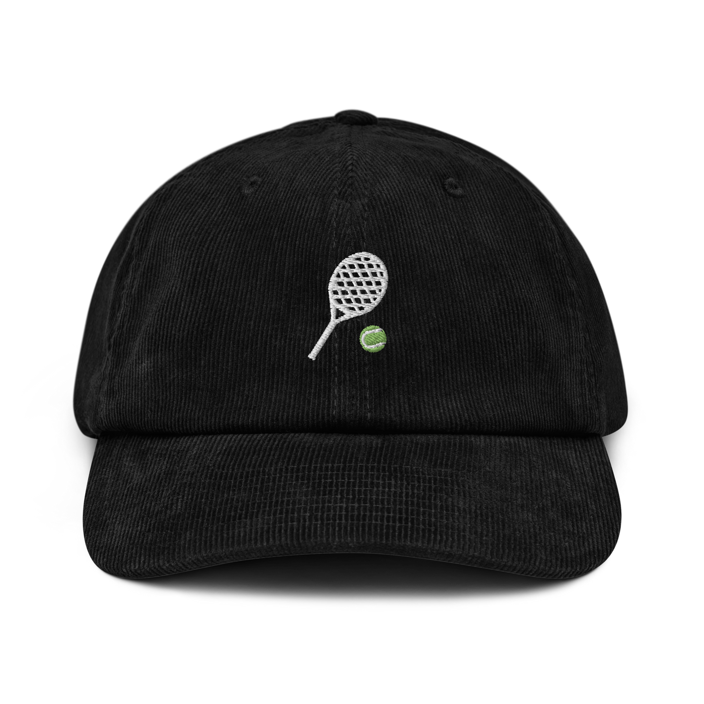 Tennis Racquet Embroidered Corduroy Hat