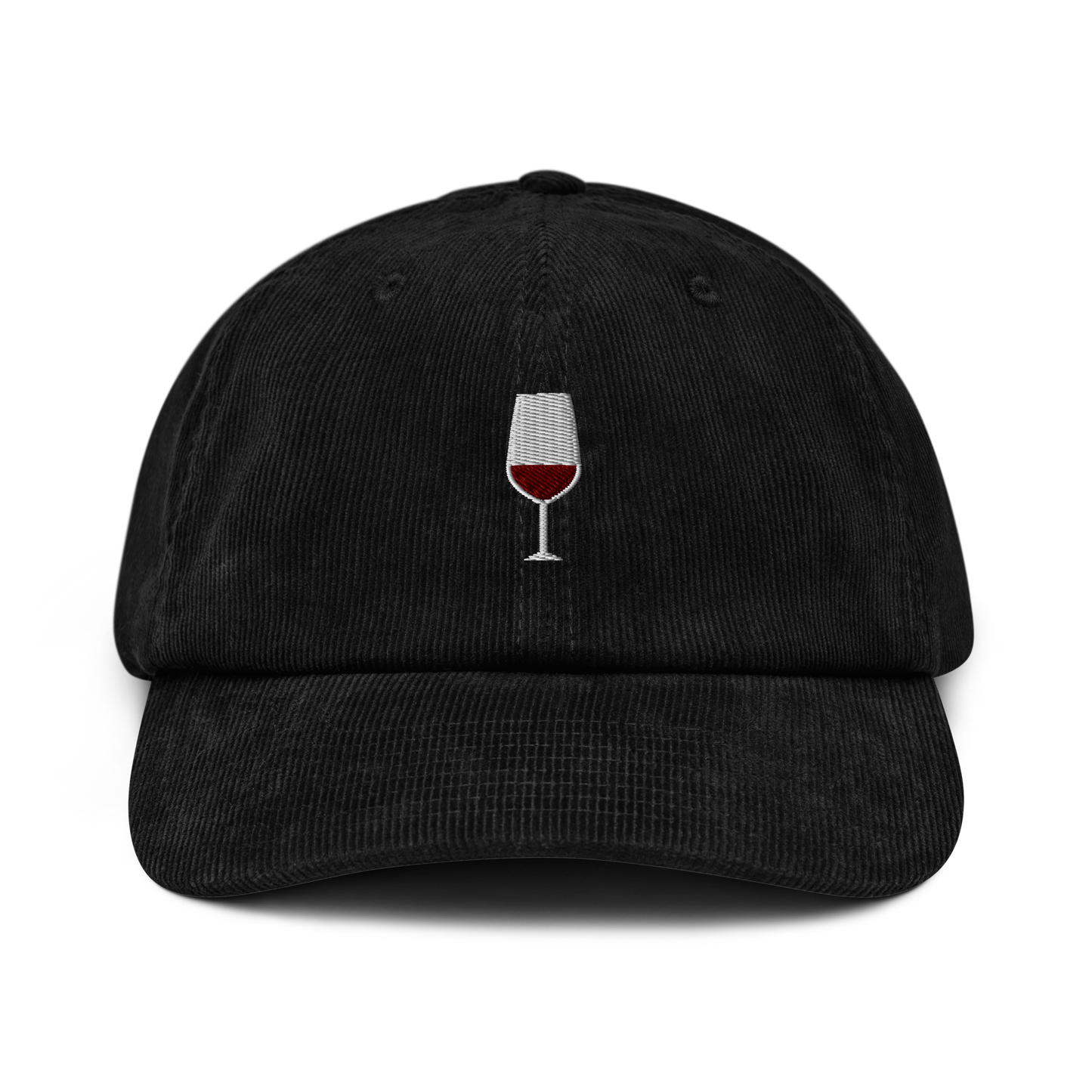 Red Wine Embroidered Corduroy Hat