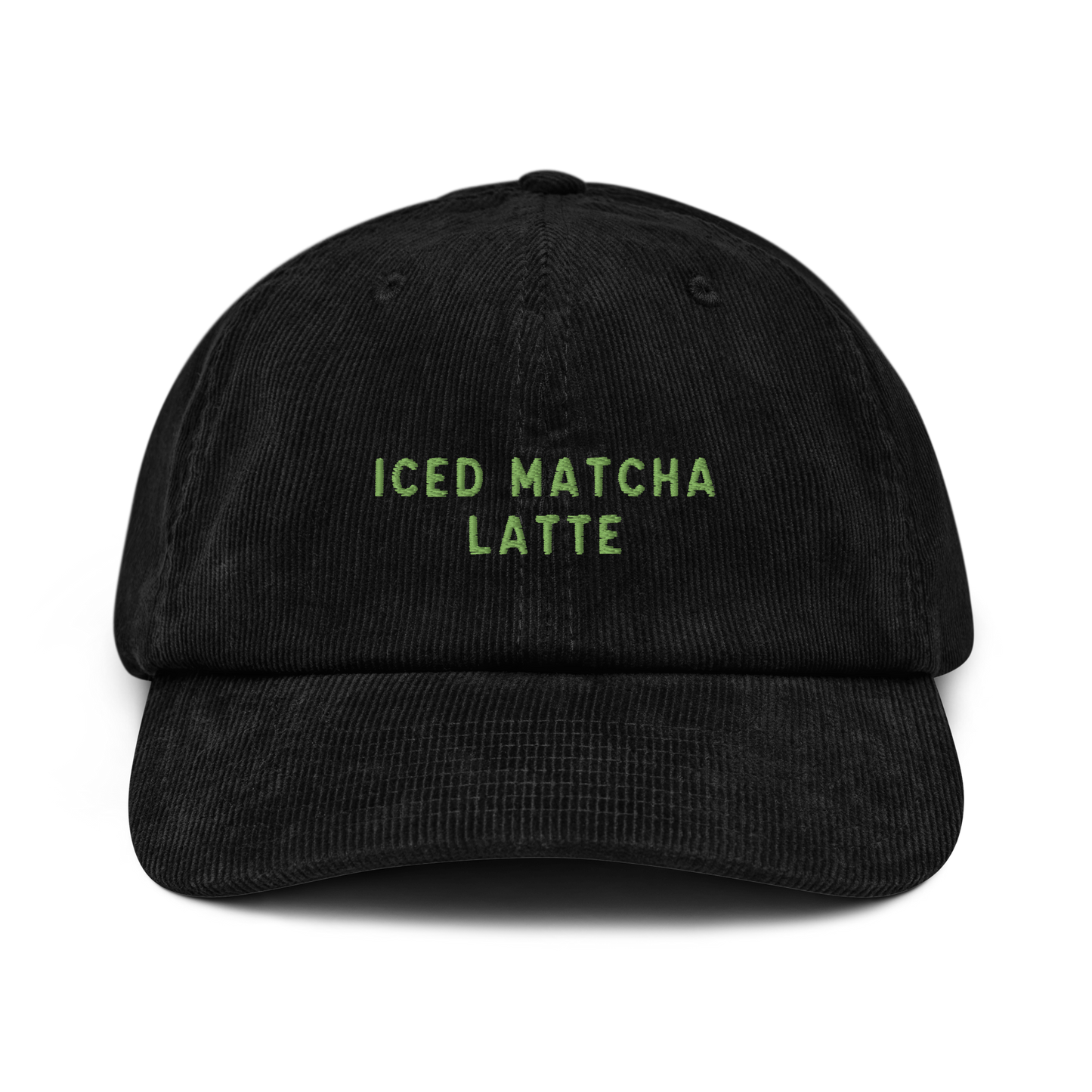 Iced Matcha Latte Embroidered Corduroy Cap