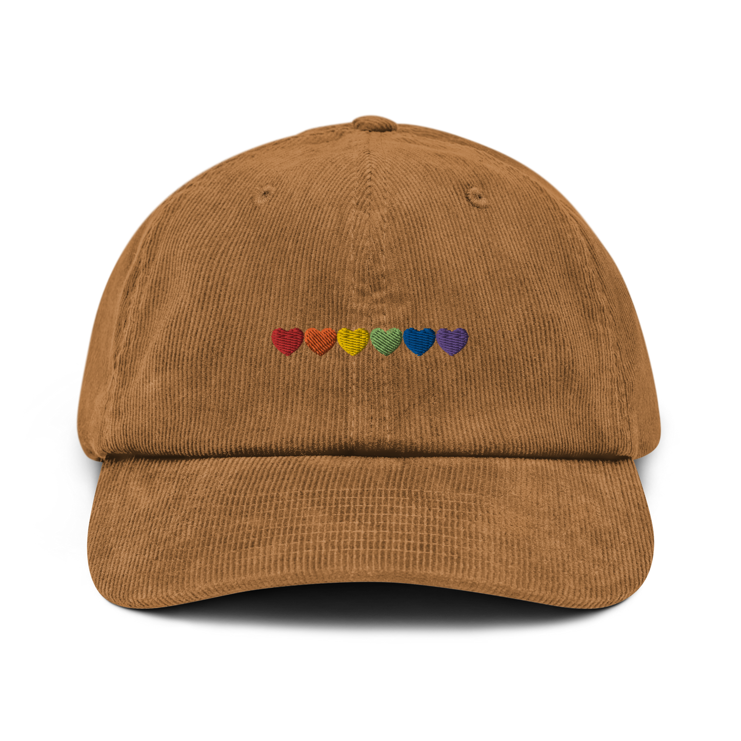 Pride Hearts Embroidered Corduroy Cap