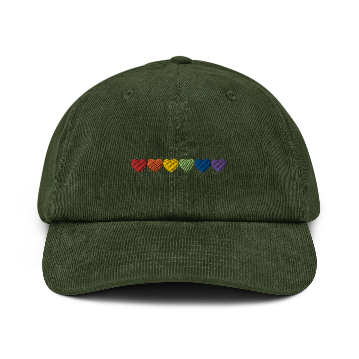Pride Hearts Embroidered Corduroy Cap