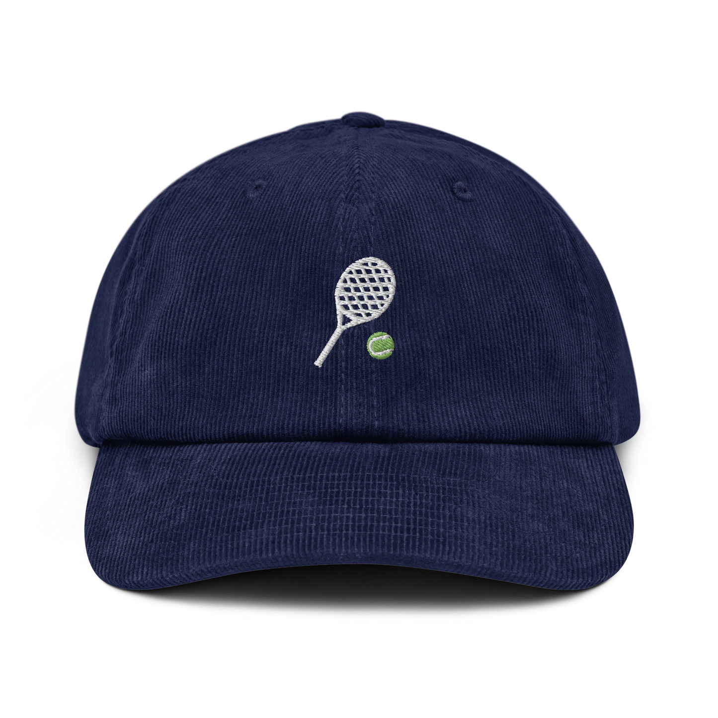 Tennis Racquet Embroidered Corduroy Hat
