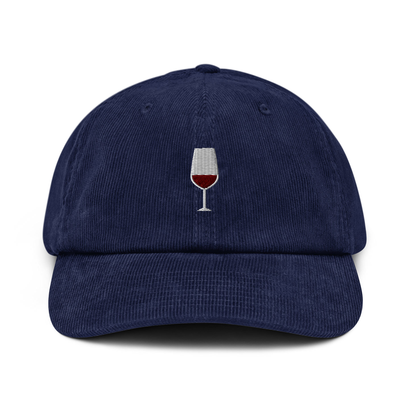 Red Wine Embroidered Corduroy Hat