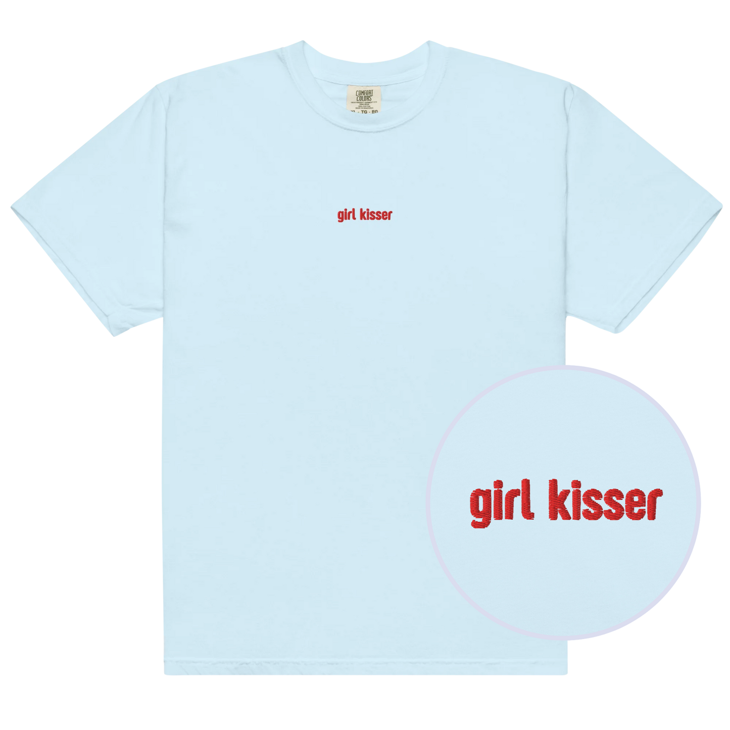 Girl Kisser Embroidered Premium T-Shirt