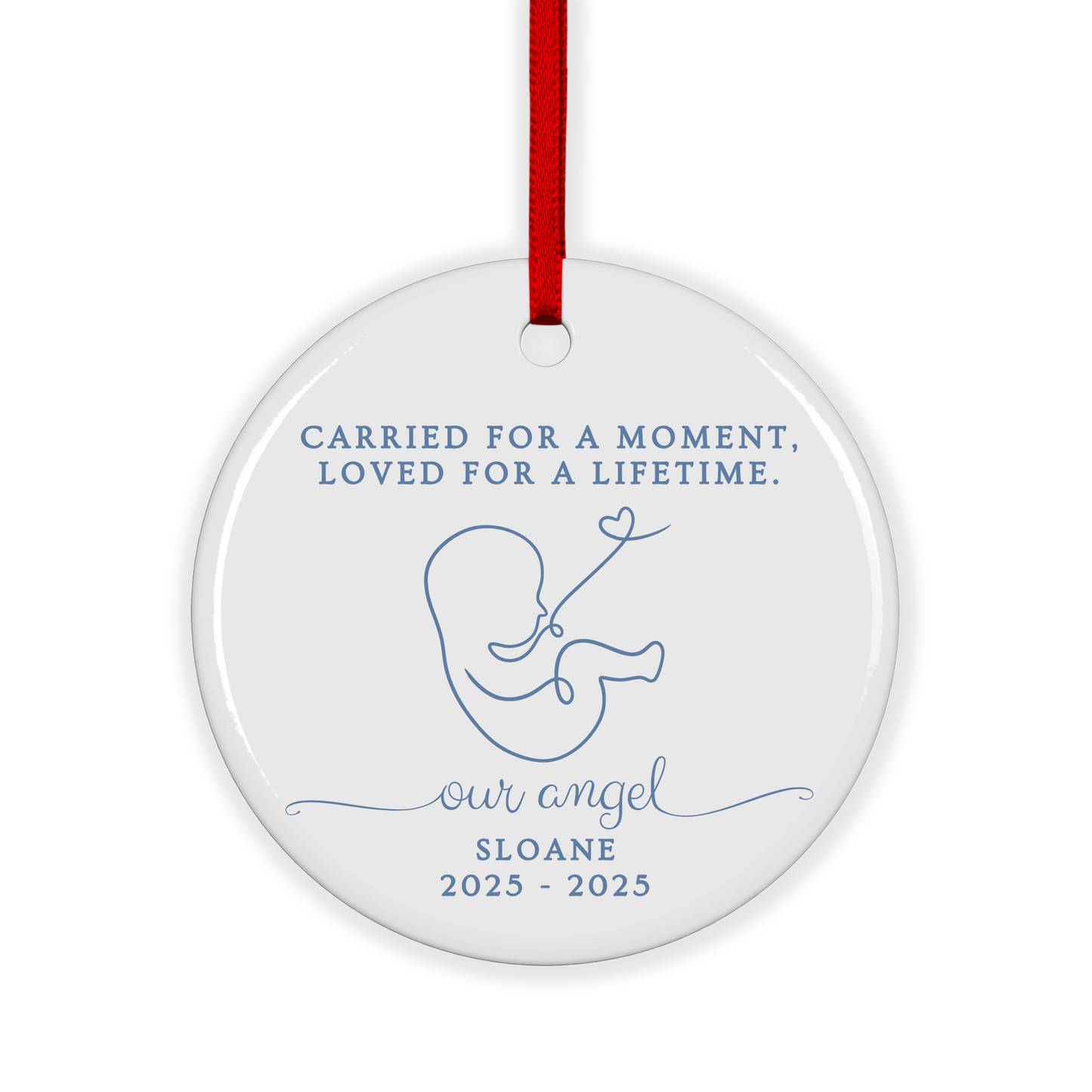 CUSTOM Infant Loss Miscarriage Memorial Ceramic Christmas Ornament