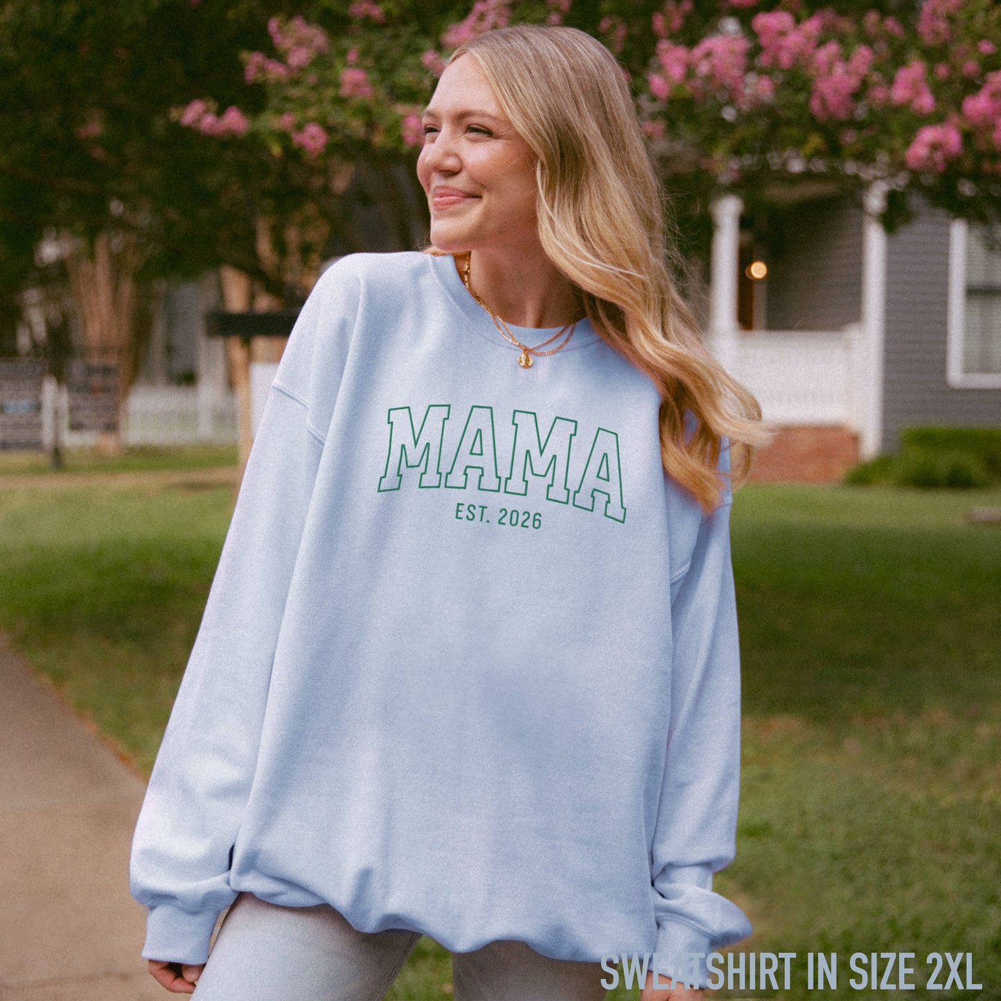CUSTOM YEAR Mama Varsity Embroidered Sweatshirt