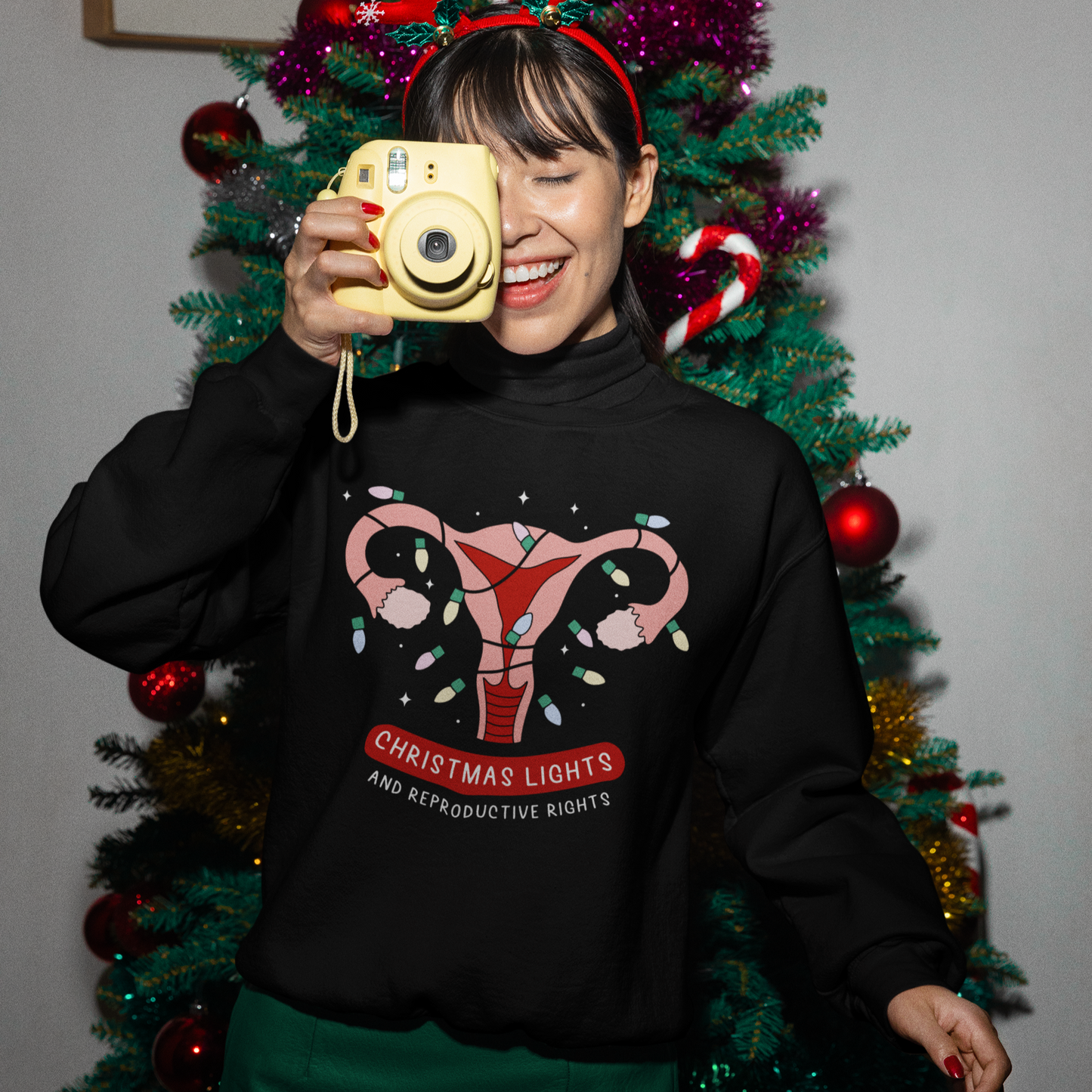 Christmas Lights & Reproductive Rights Feminist Sweatshirt