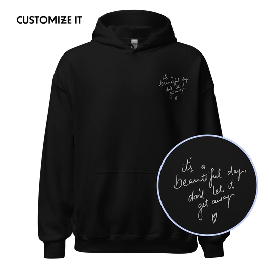 CUSTOM Your Handwriting Note Embroidered Hoodie