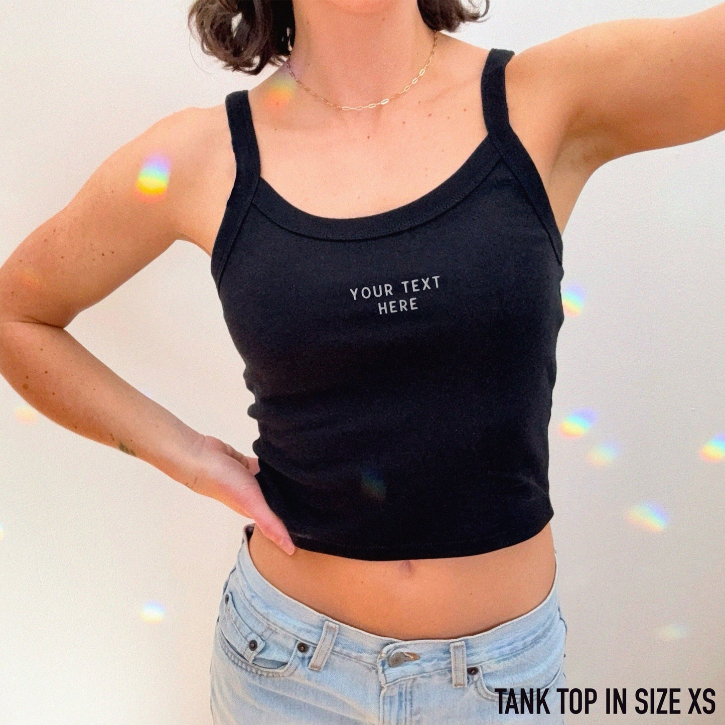 CUSTOM Your Text Rib Embroidered Tank Top