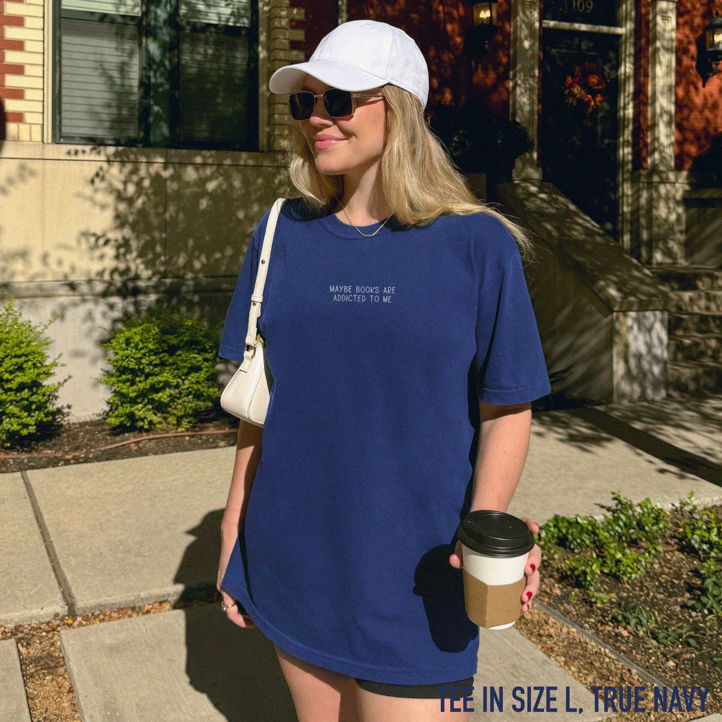 Maybe Books Are Addicted to Me Embroidered Classic T-Shirt
