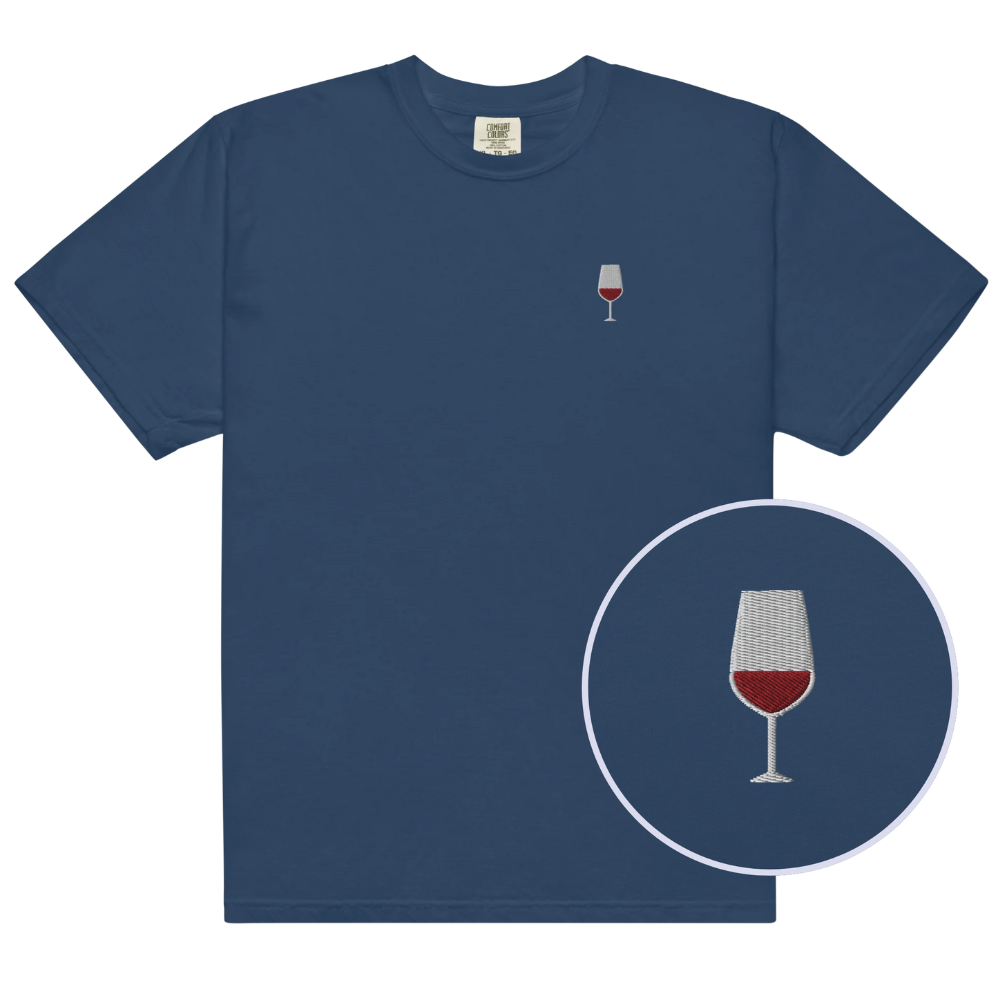 Red Wine Embroidered Premium T-Shirt