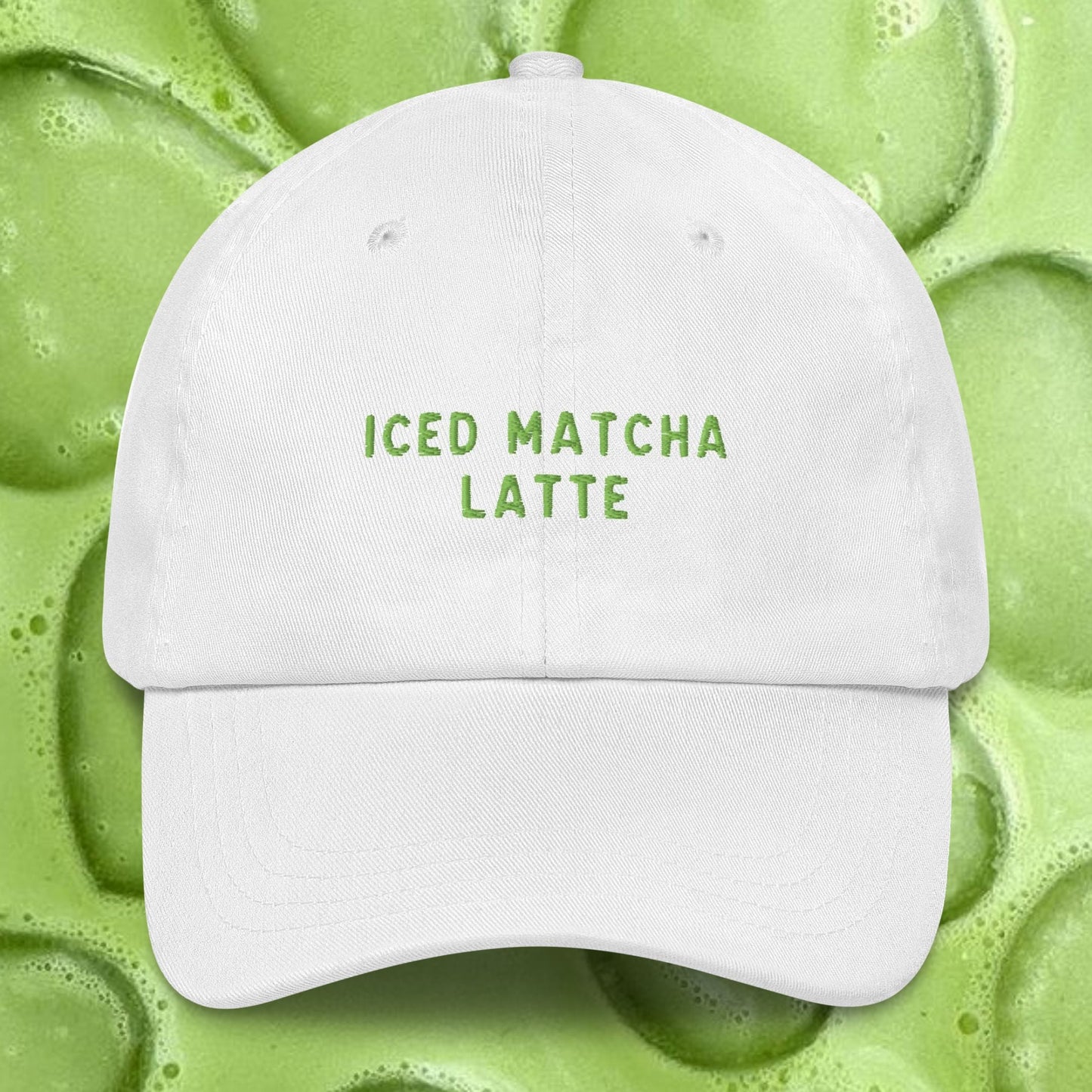 Iced Matcha Latte Embroidered Dad Hat