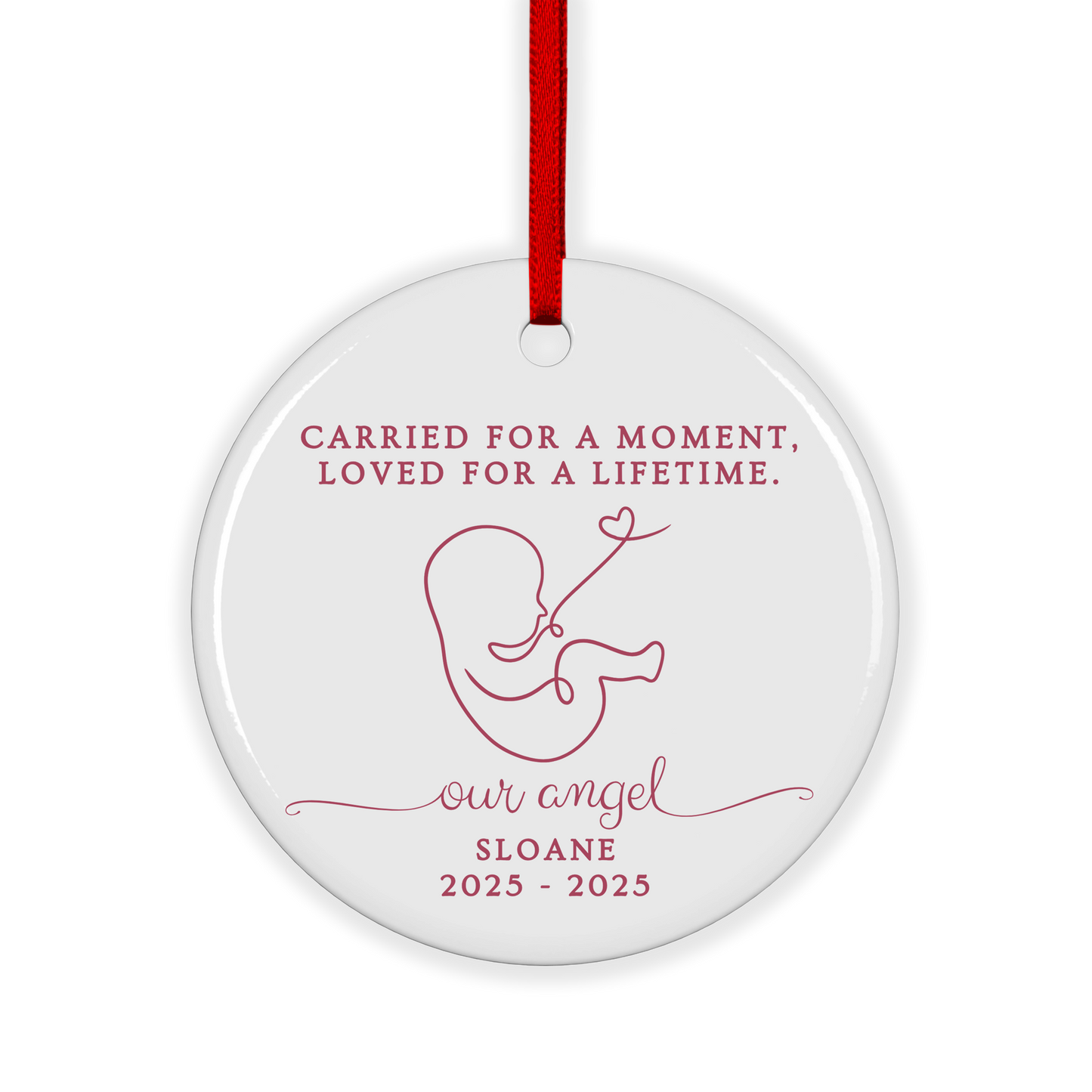 CUSTOM Infant Loss Miscarriage Memorial Ceramic Christmas Ornament
