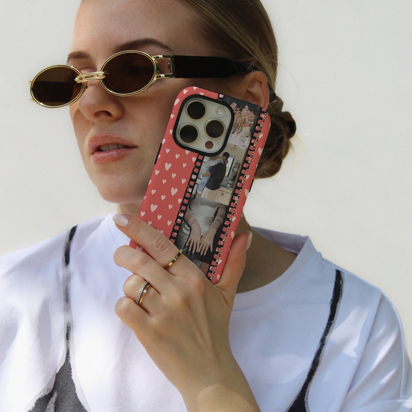 CUSTOM PHOTO Heart on Fire Aesthetic iPhone Case