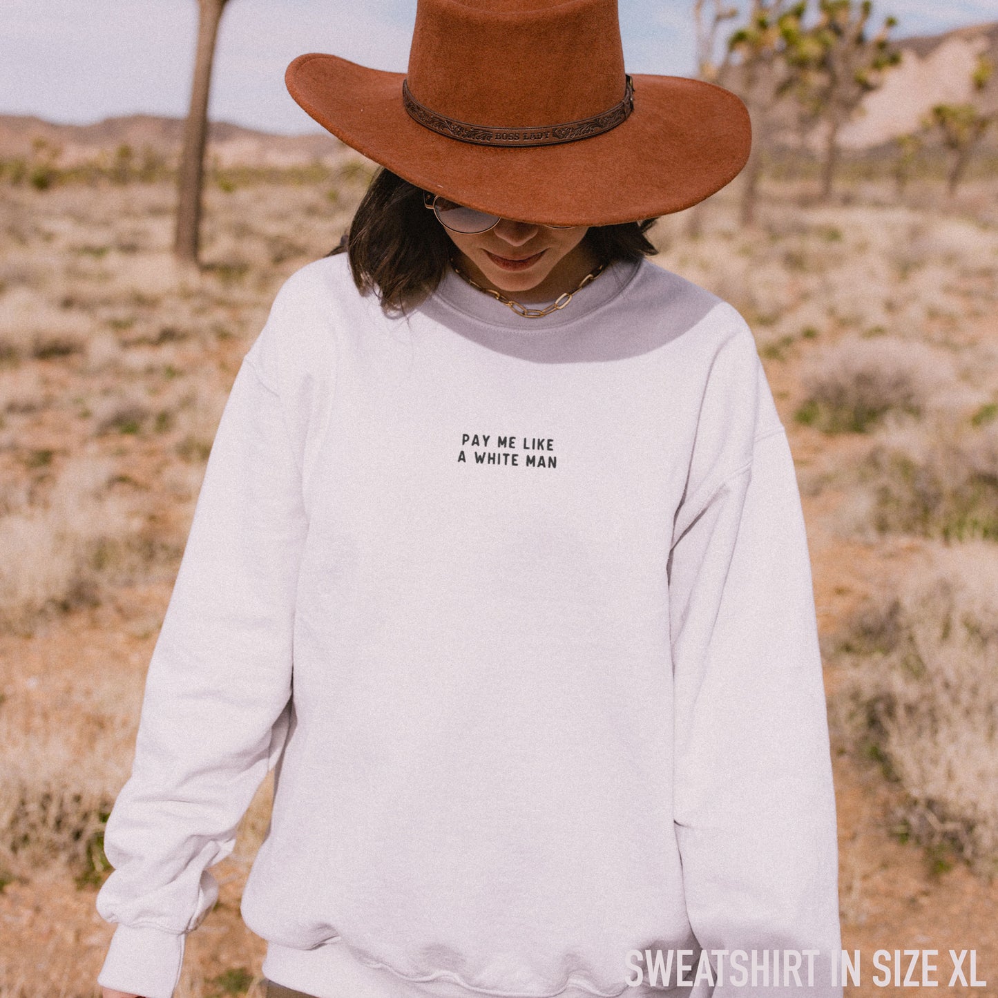 Pay Me Like A White Man Embroidered Sweatshirt