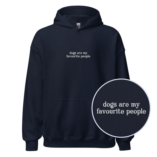 Dogs Are My Favourite People Embroidered Hoodie