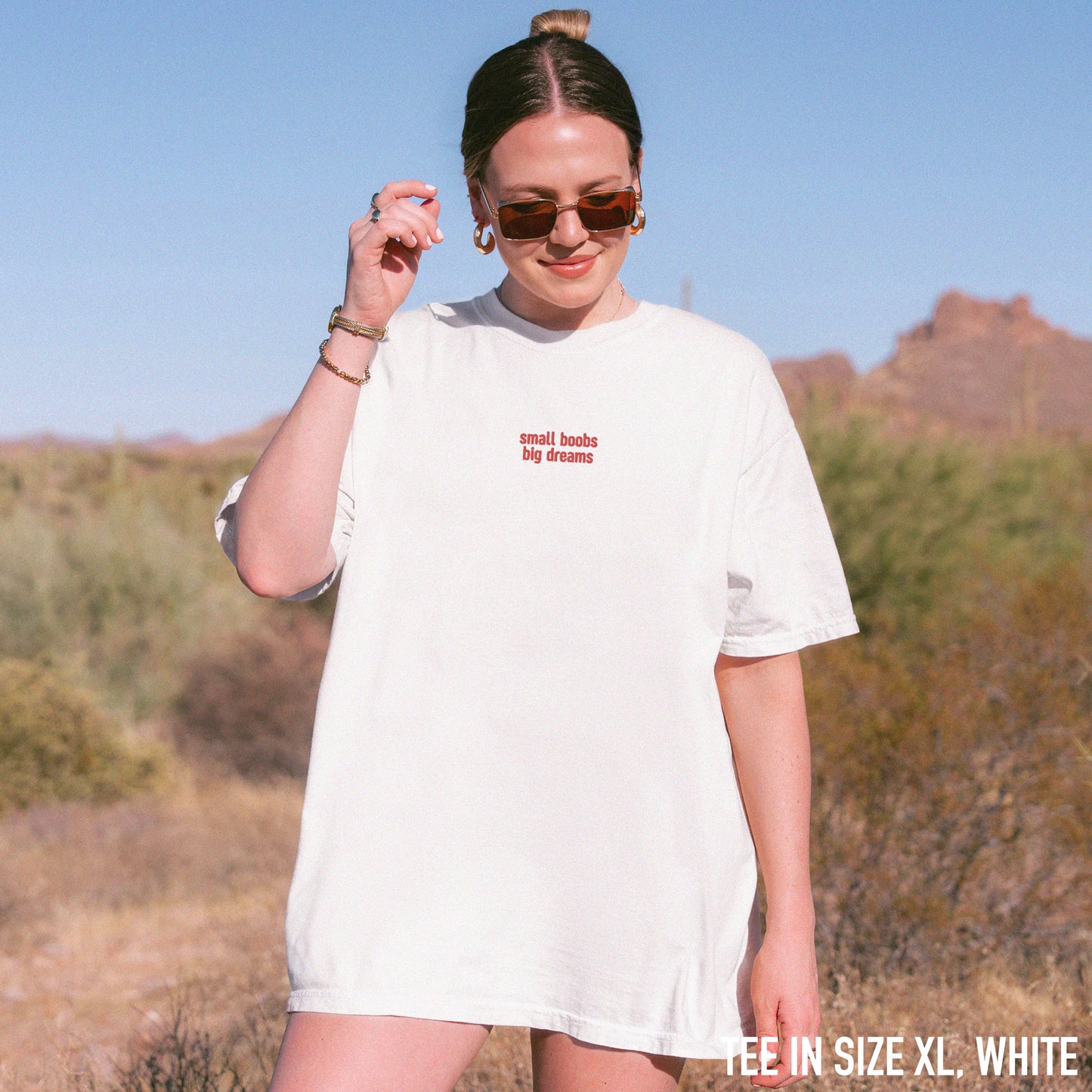Small Boobs Big Dreams Embroidered Classic T-Shirt