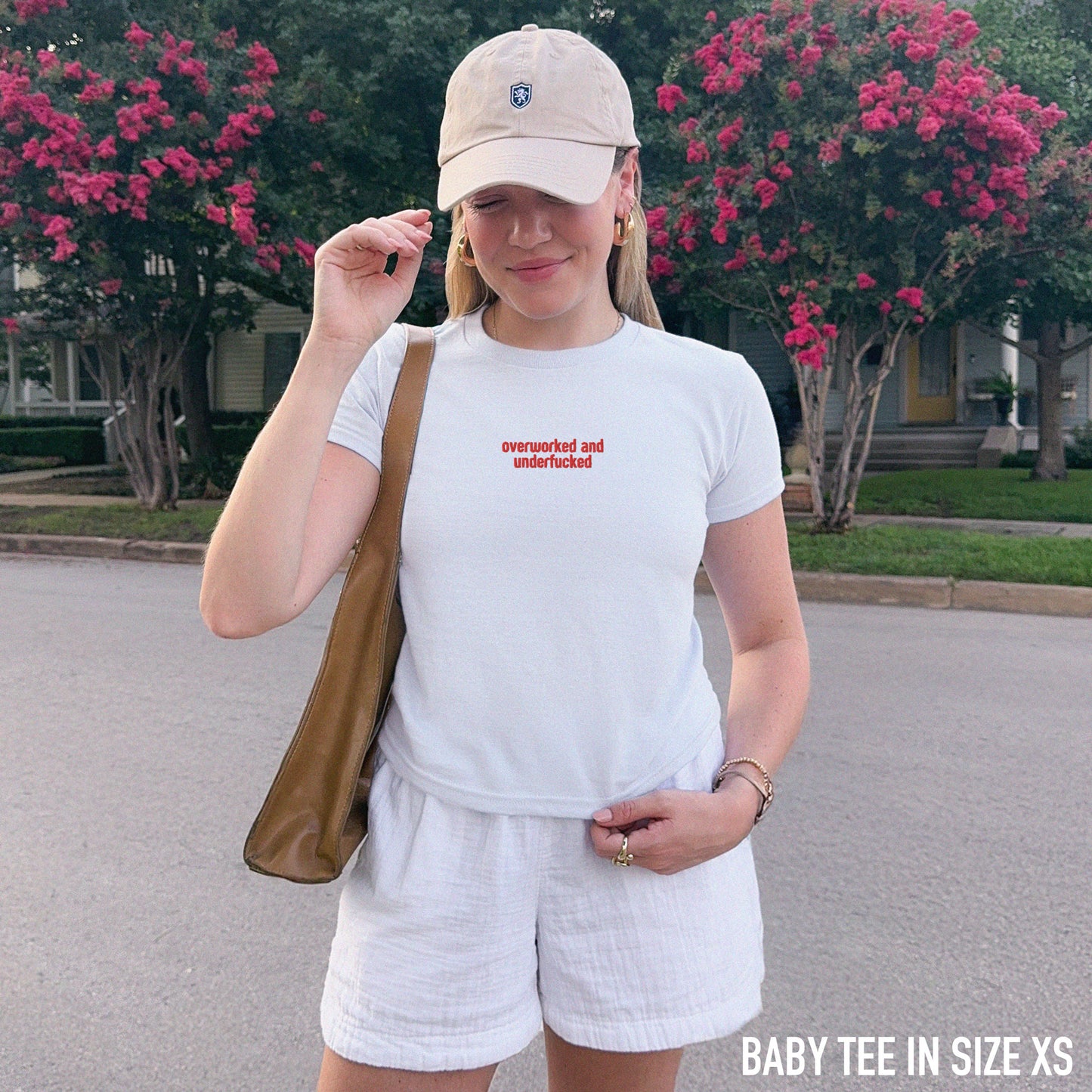 Overworked and Underfucked Embroidered Baby Tee