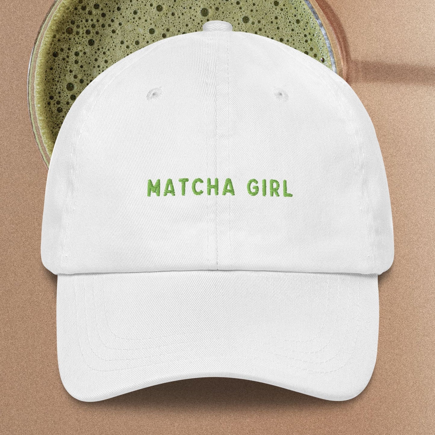 Matcha Girl Embroidered Dad Hat
