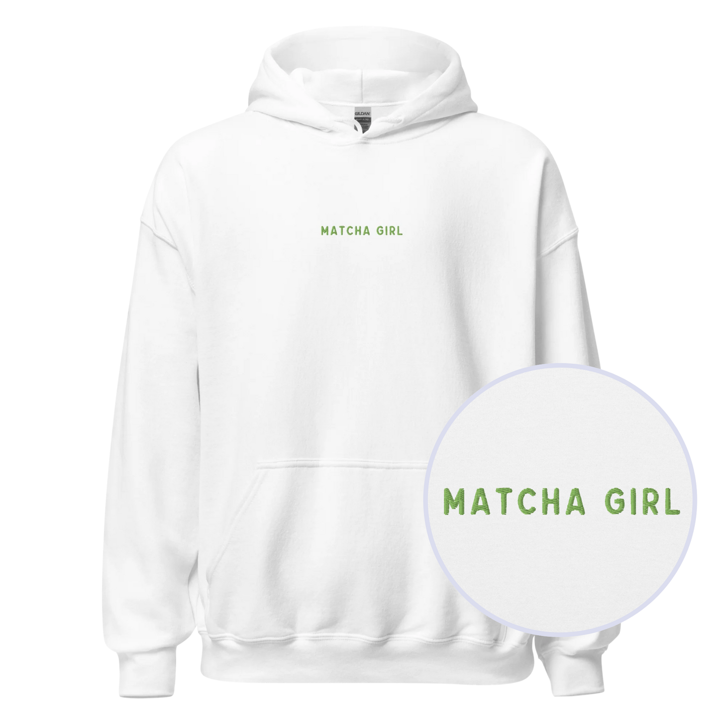 Matcha Girl Embroidered Hoodie