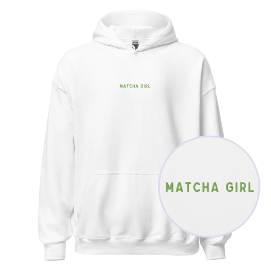 Matcha Girl Embroidered Hoodie