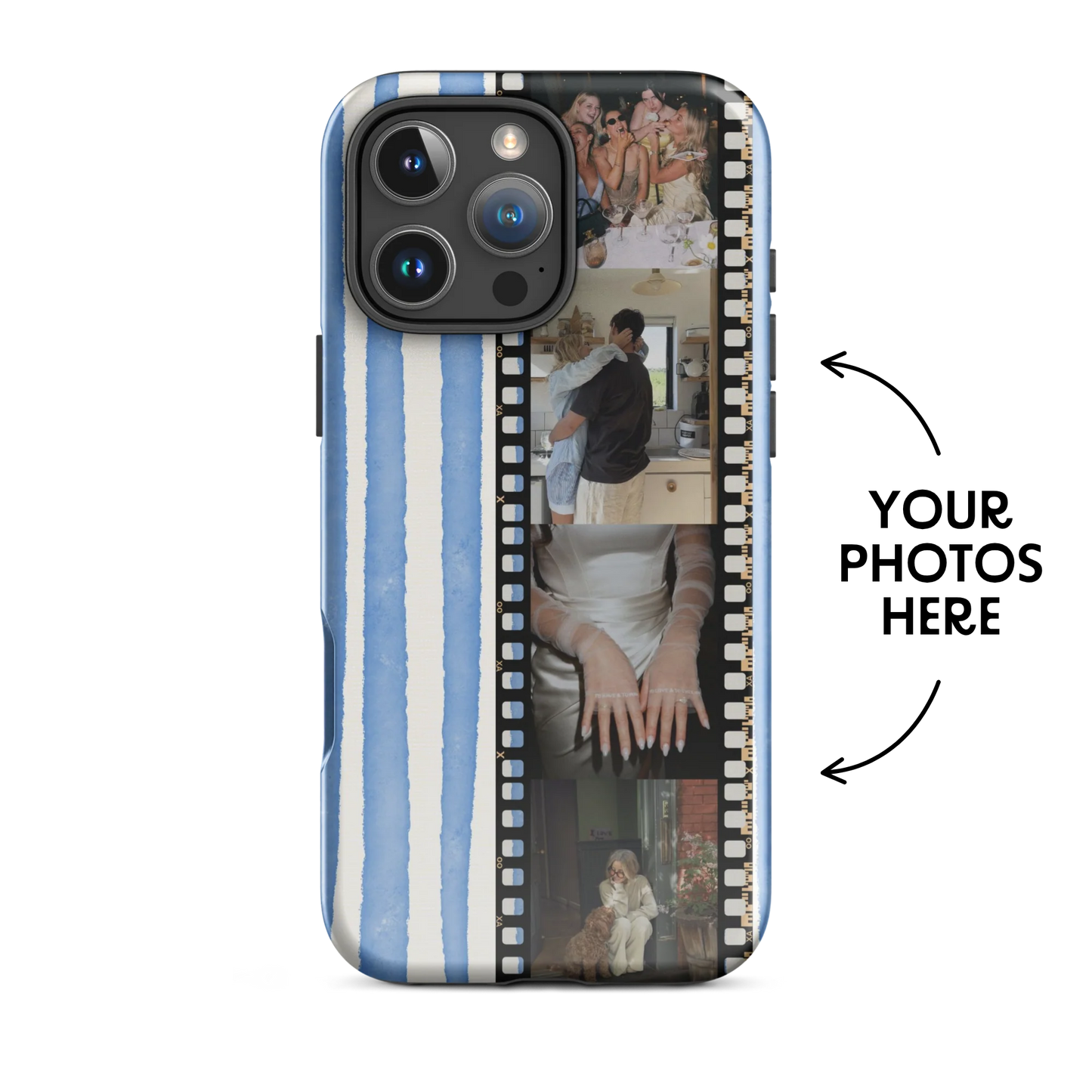 CUSTOM PHOTO Cloud Stripes Aesthetic iPhone Case