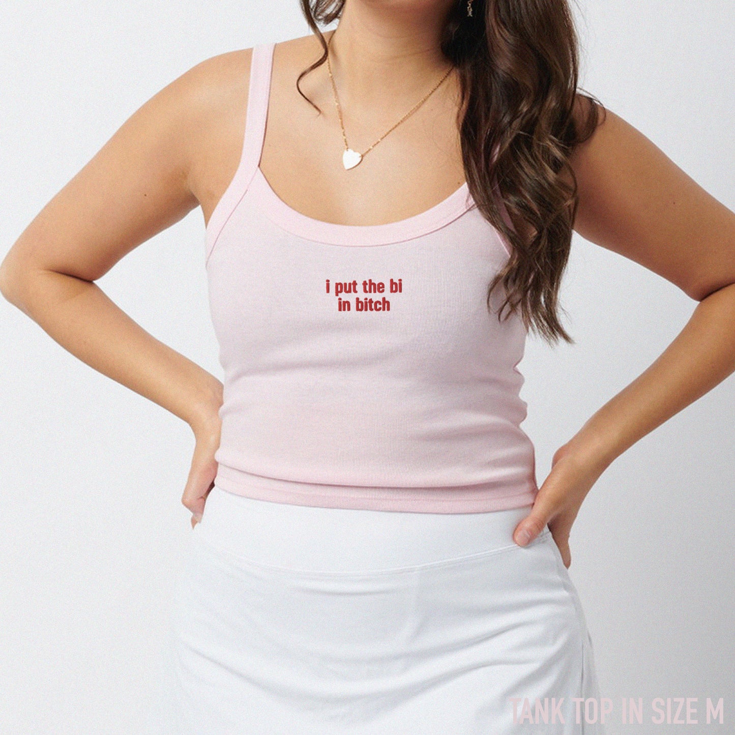 I Put the Bi in Bitch Rib Embroidered Tank Top