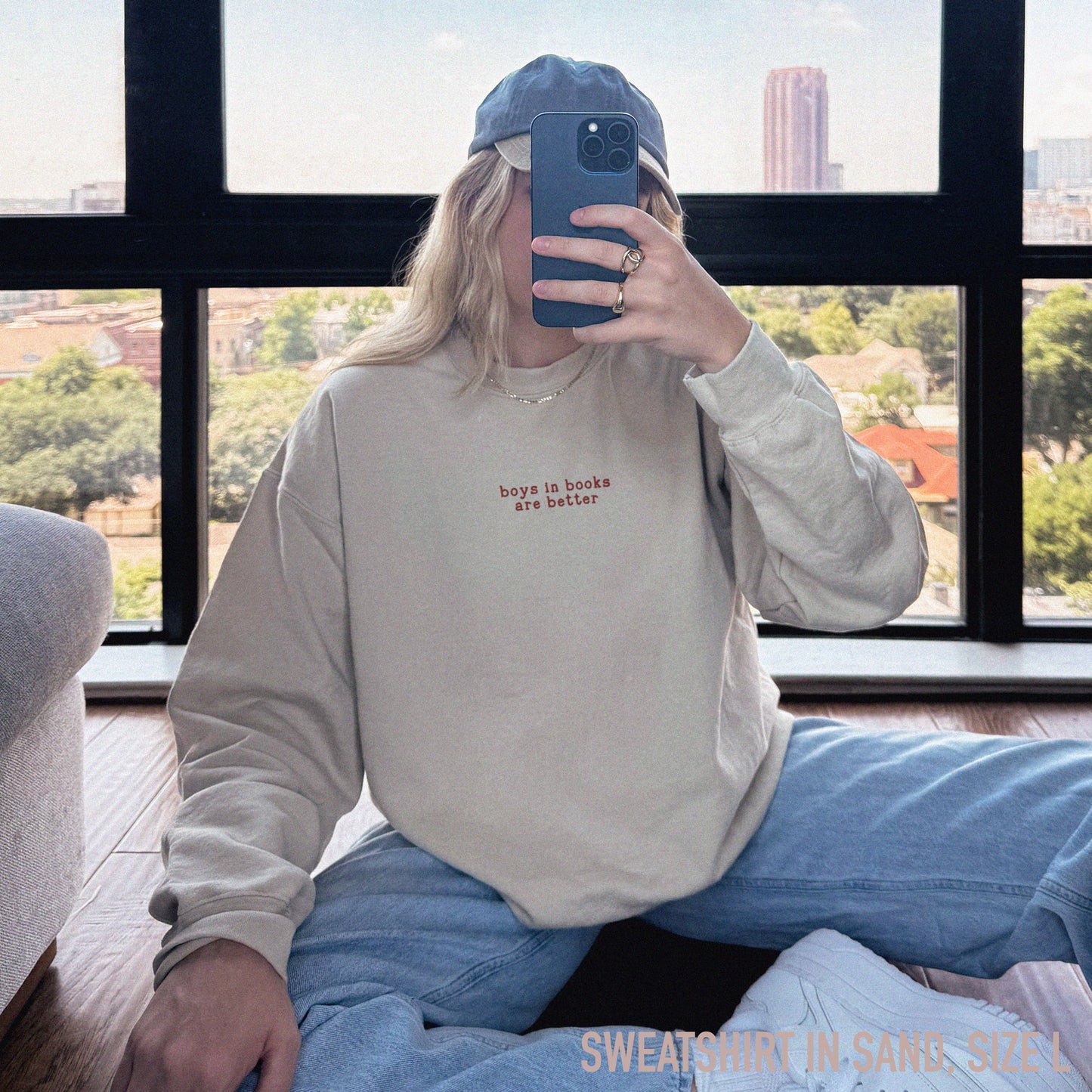 Boys in Books are Better Embroidered Sweatshirt