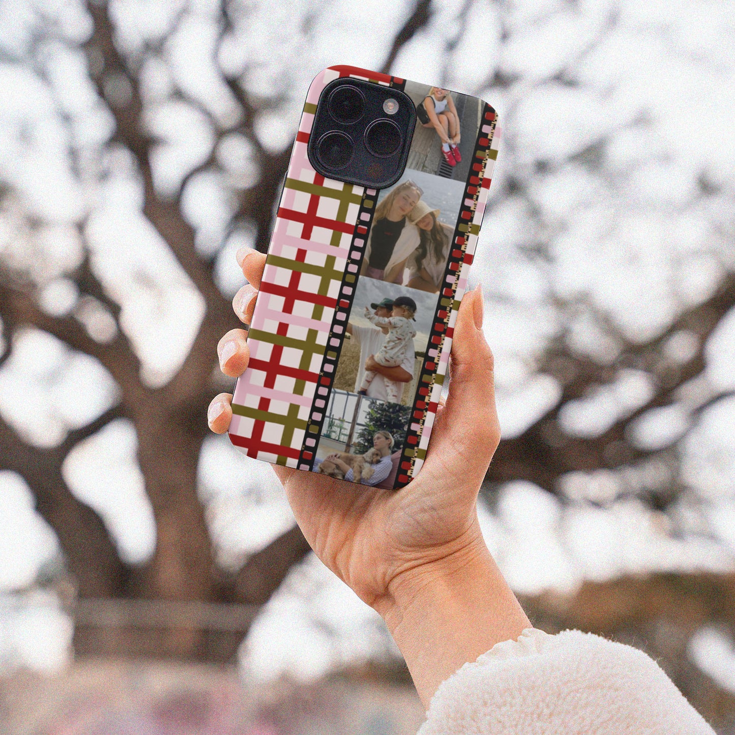 CUSTOM PHOTO Plaid Aesthetic iPhone Case