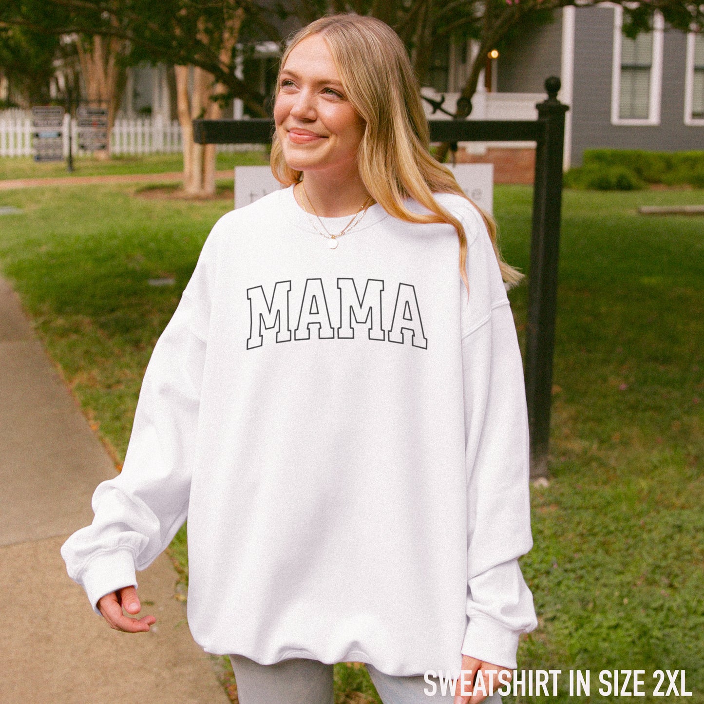 Mama Mother Varsity Embroidered Sweatshirt