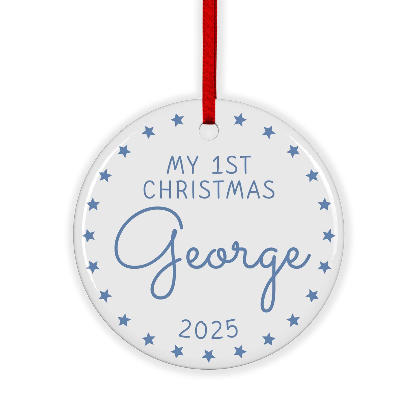 CUSTOM My First Christmas Ceramic Ornament