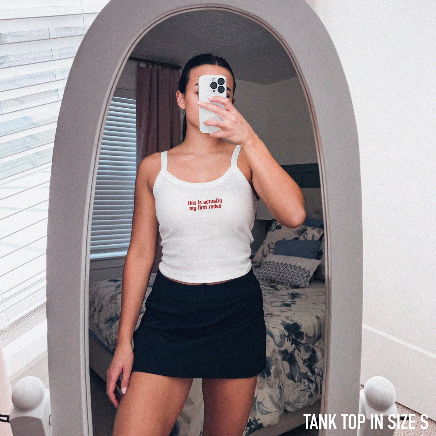 This is Actually My First Rodeo Rib Embroidered Tank Top