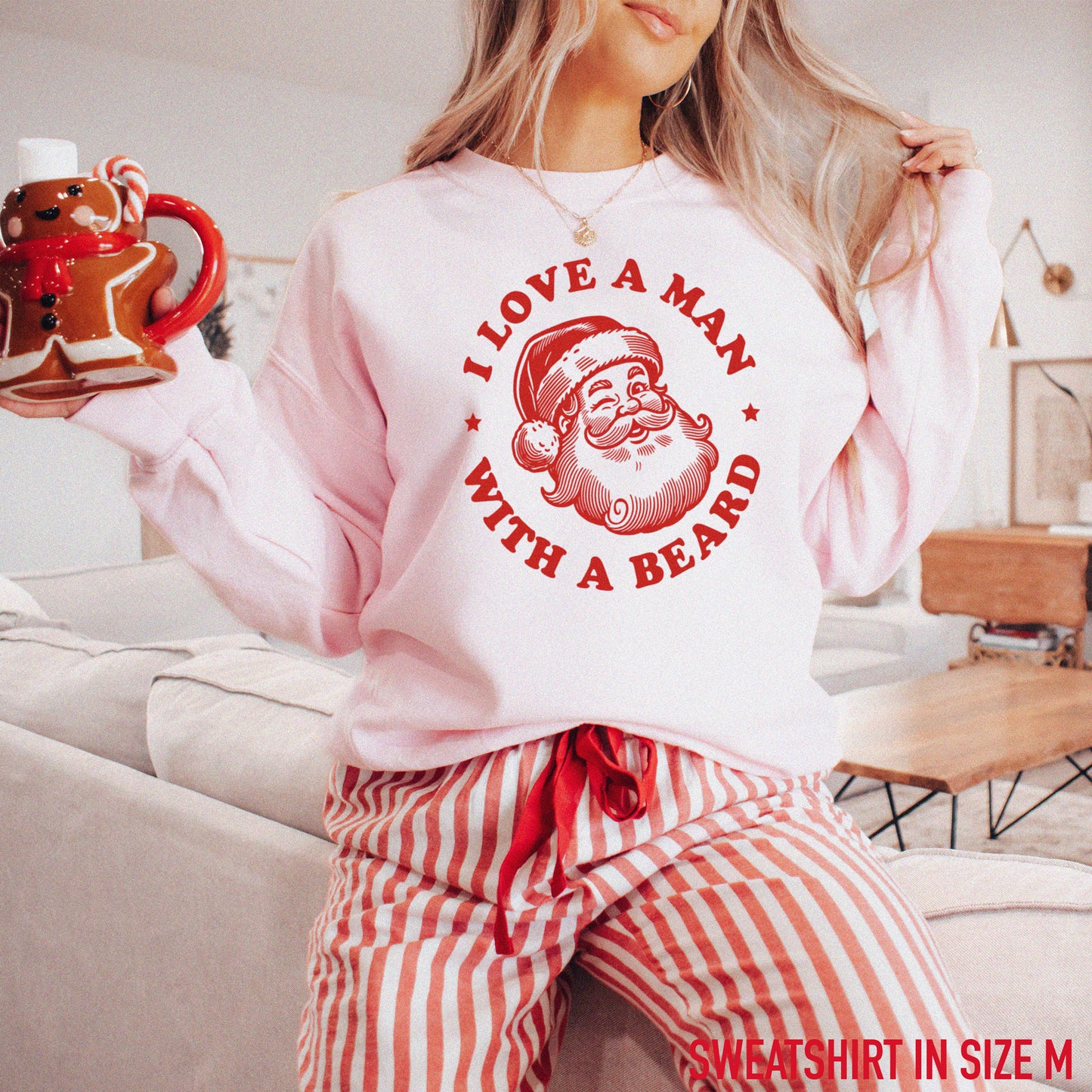 Man With a Beard Santa Christmas Sweatshirt