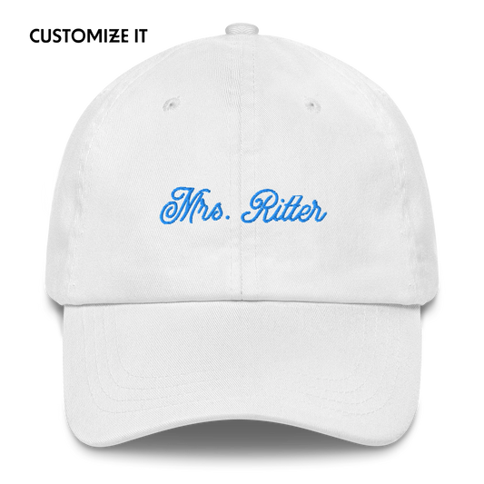 CUSTOM Mrs. Surname Embroidered Bride Cap
