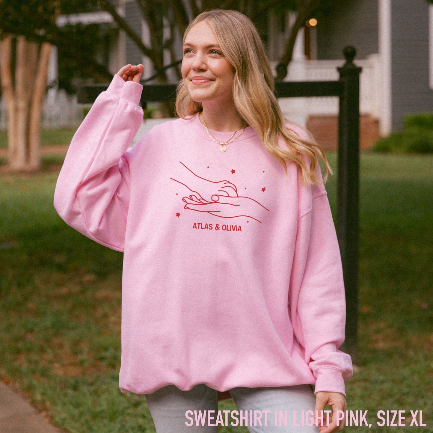 CUSTOM Dog & Owner Paw Hand Embroidered Sweatshirt