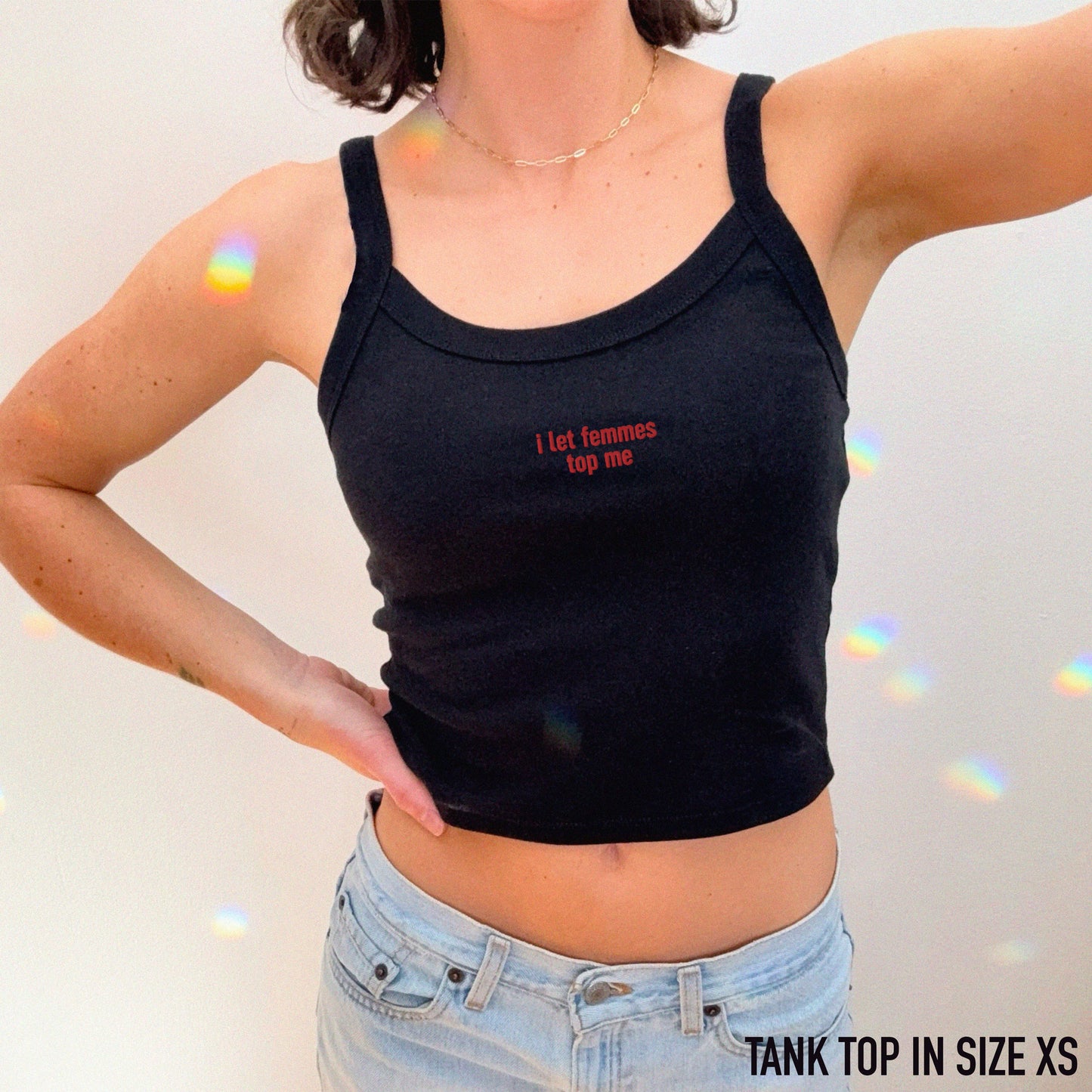 I Let Femmes Top Me Rib Embroidered Tank Top