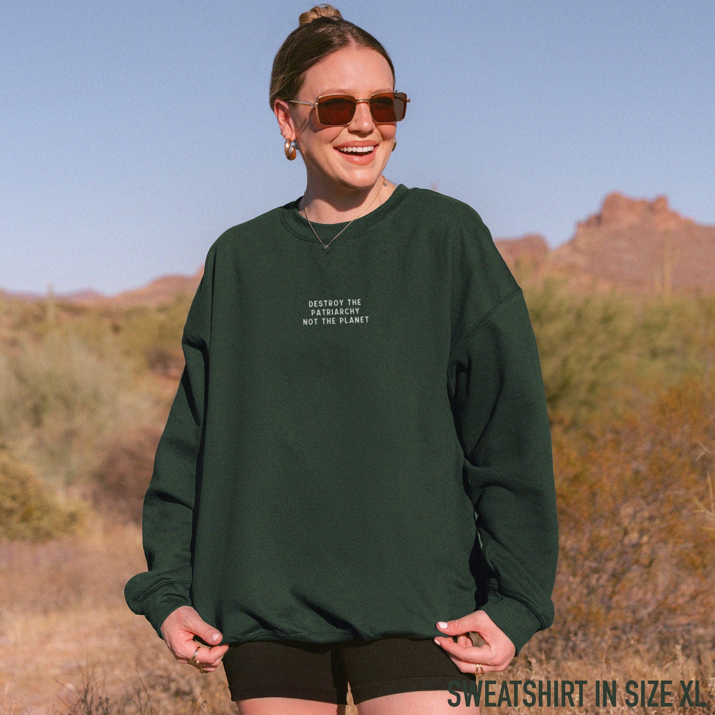Destroy The Patriarchy Not The Planet Embroidered Sweatshirt