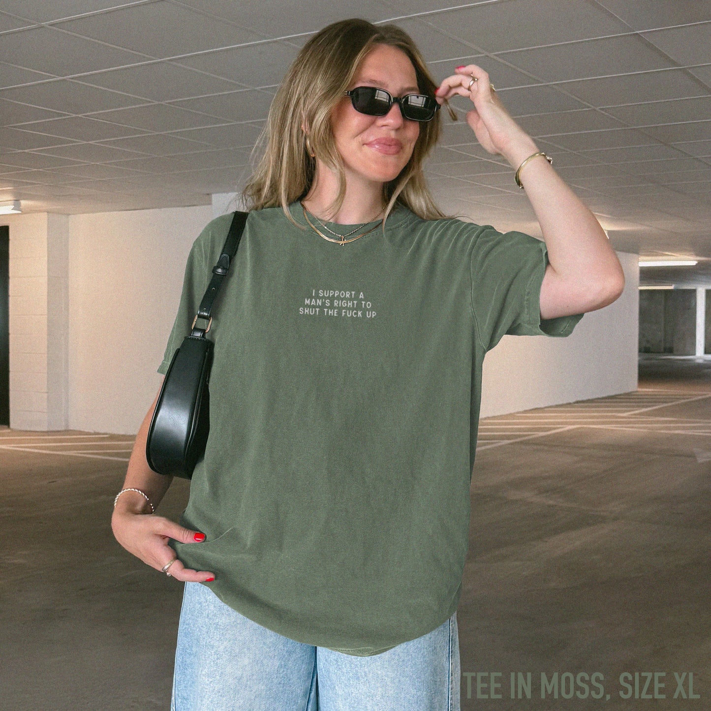 I Support a Man's Right to STFU Embroidered Classic T-Shirt