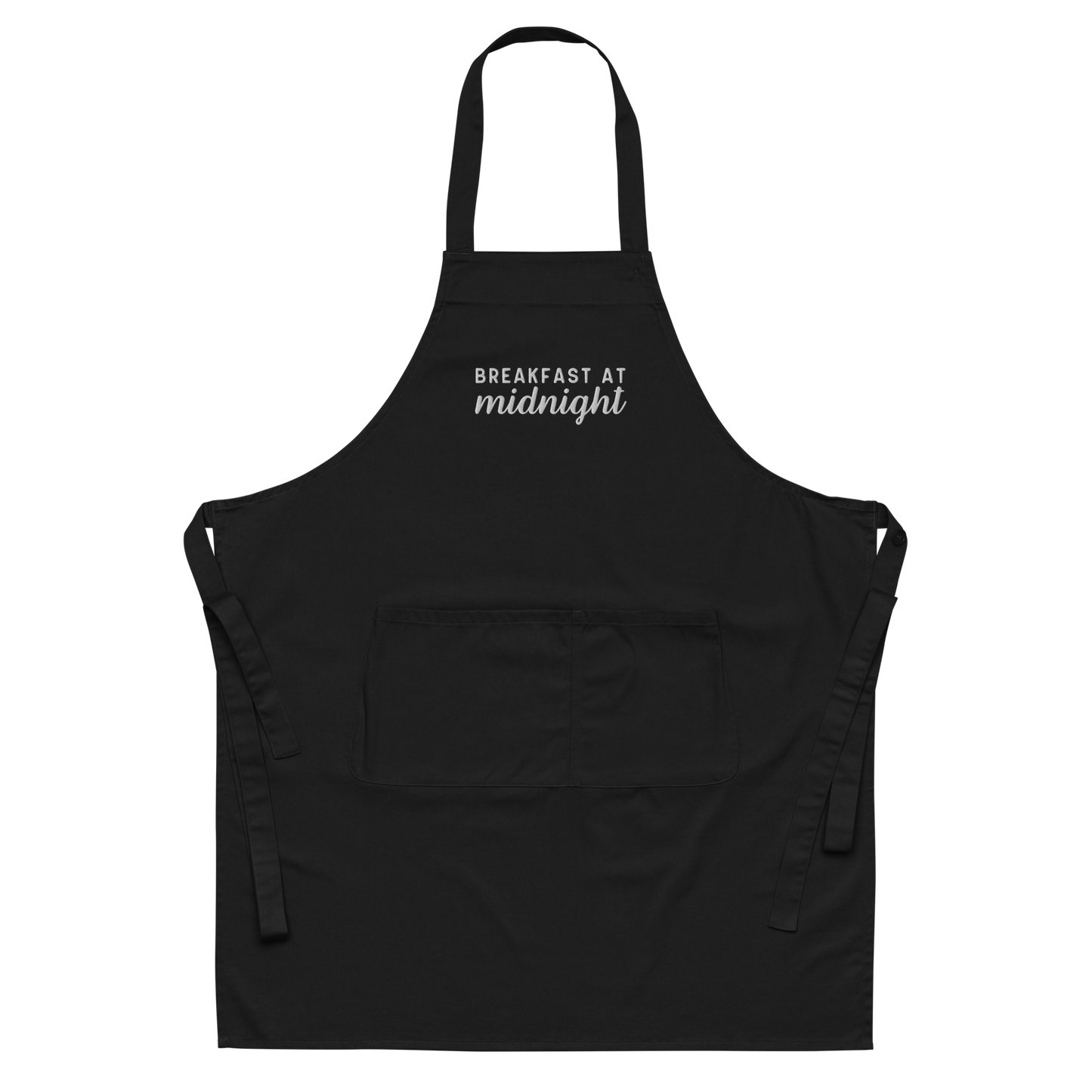 Breakfast at Midnight Embroidered Organic Cotton Apron