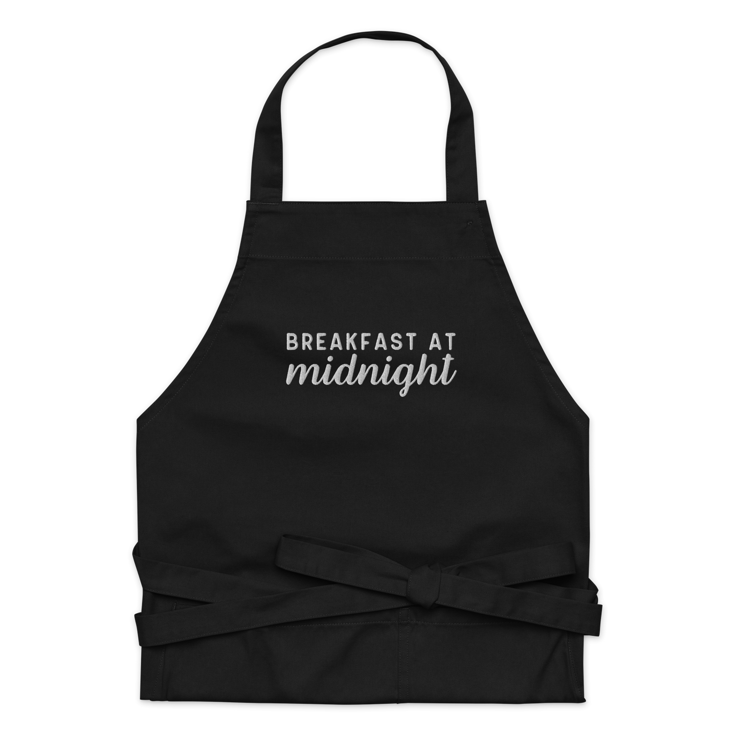 Breakfast at Midnight Embroidered Organic Cotton Apron