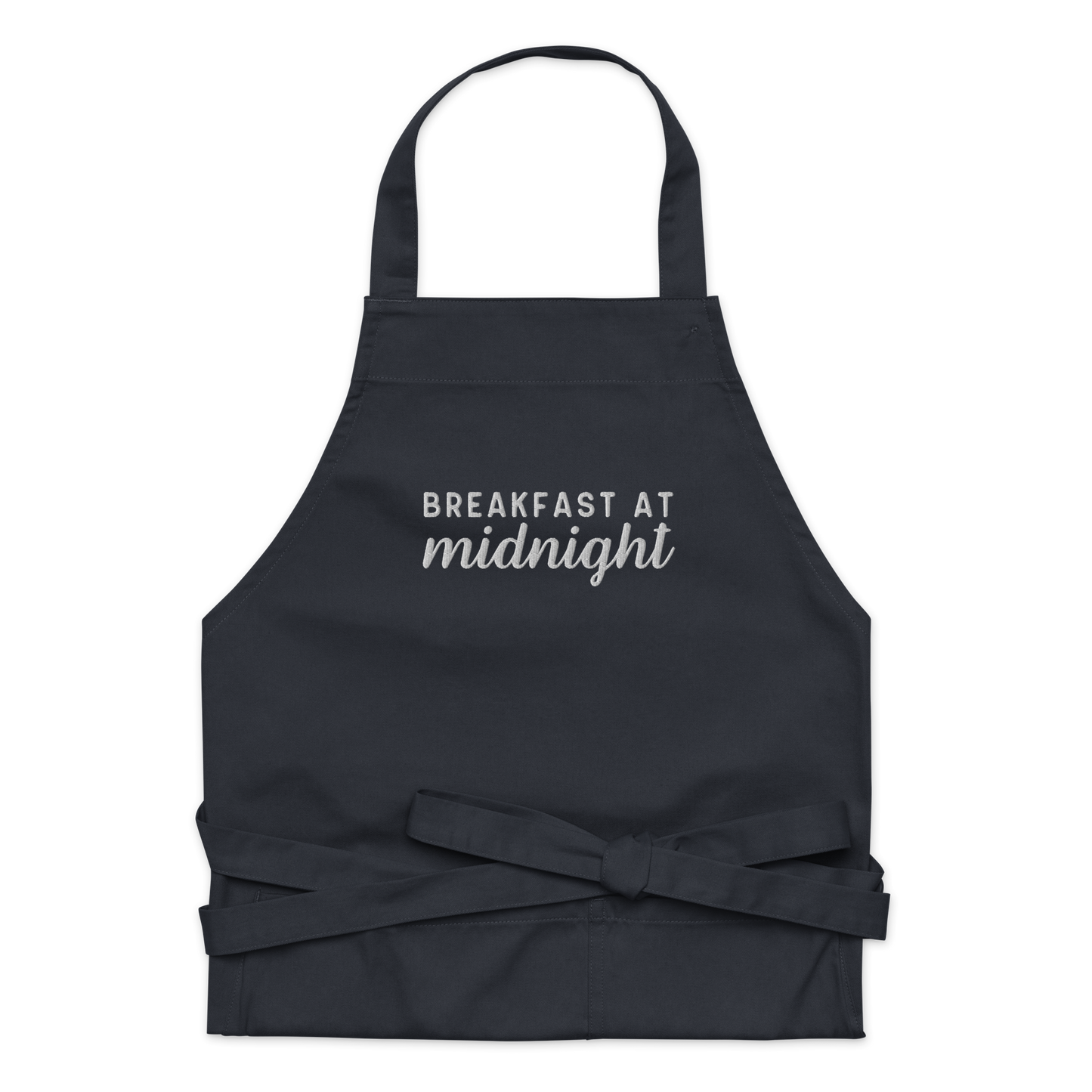 Breakfast at Midnight Embroidered Organic Cotton Apron