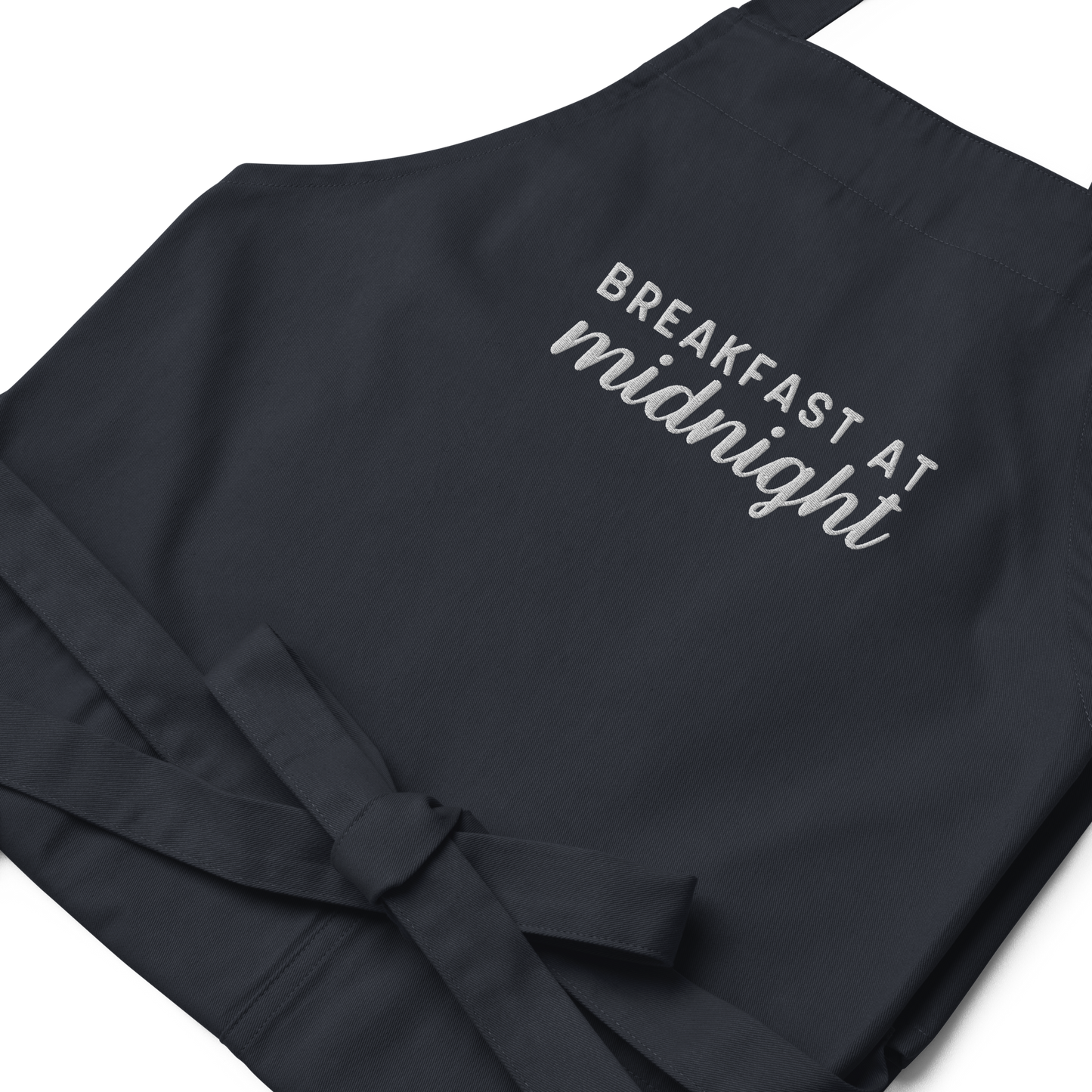 Breakfast at Midnight Embroidered Organic Cotton Apron