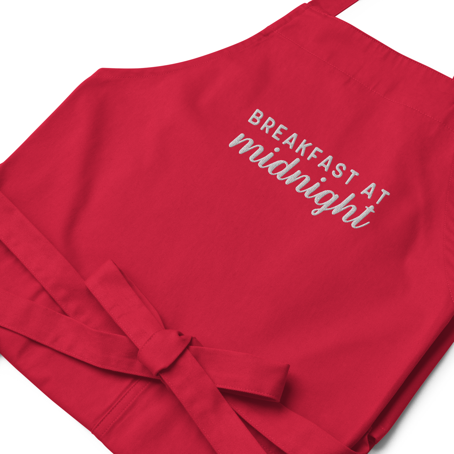 Breakfast at Midnight Embroidered Organic Cotton Apron