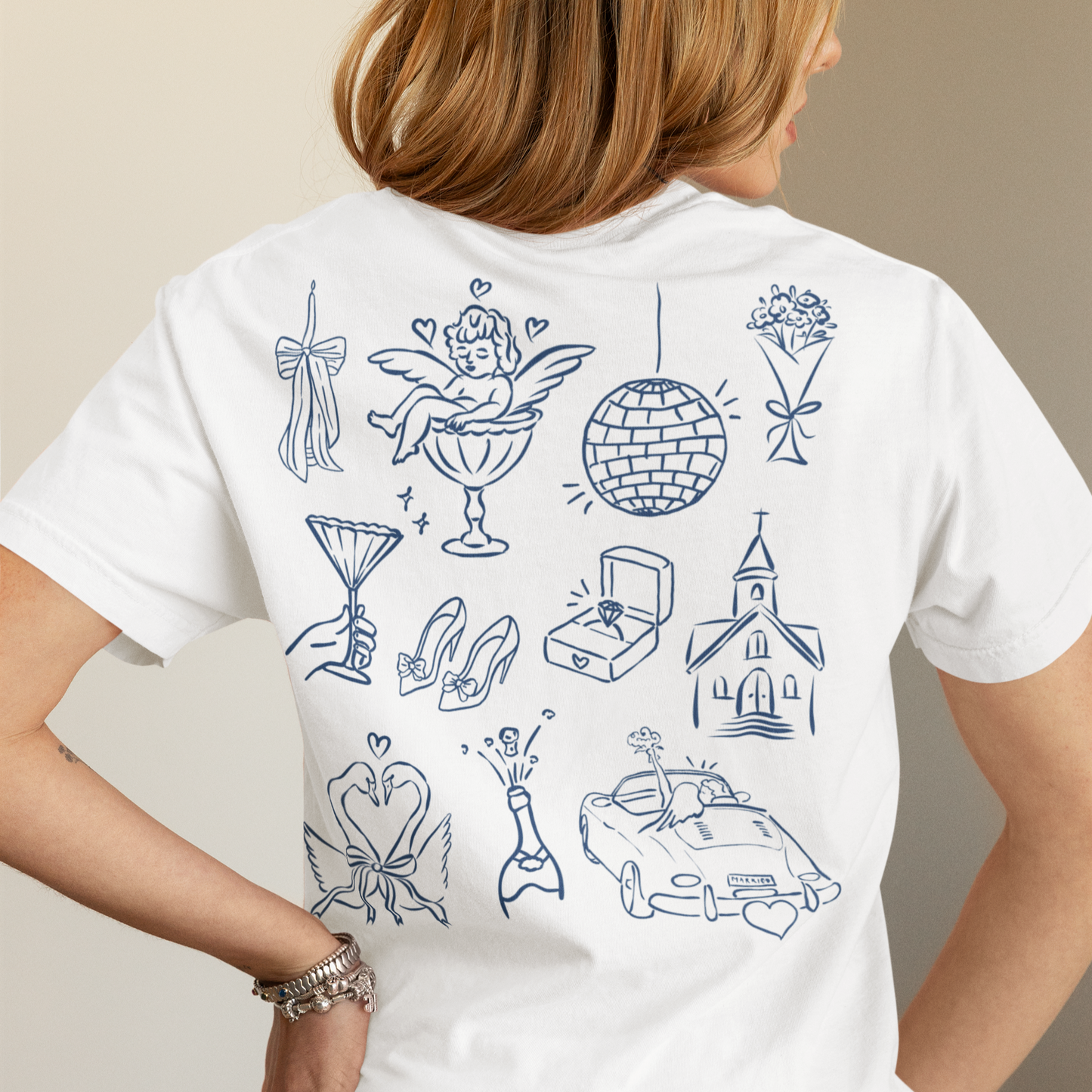Bride Bachelorette Line Art Premium T-Shirt