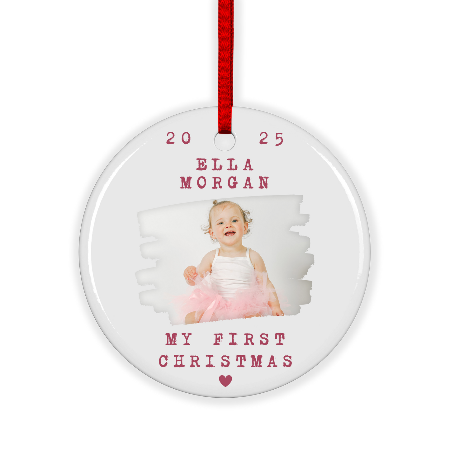 CUSTOM PHOTO My First Christmas Ceramic Ornament