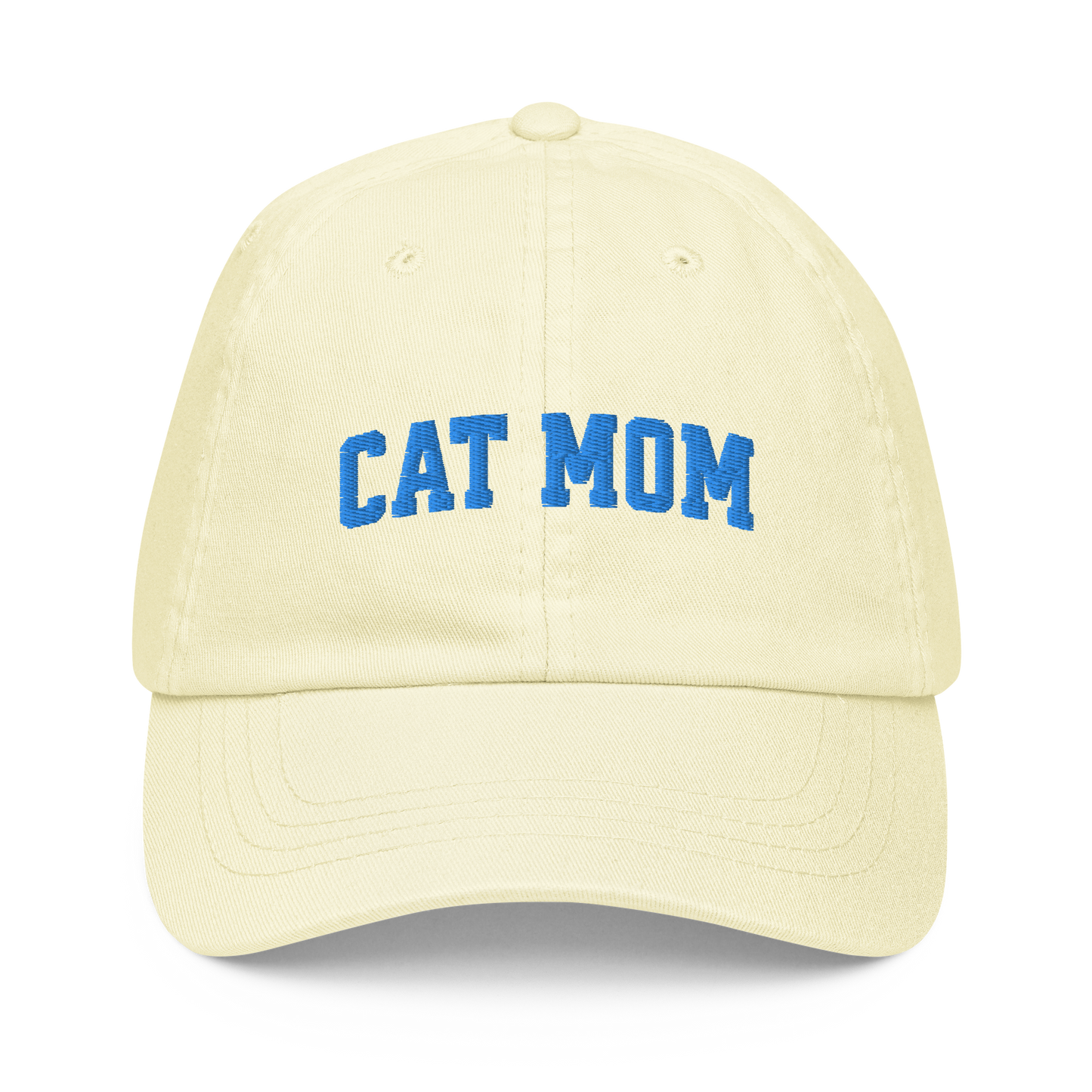 Cat Mom Embroidered Pastel Baseball Cap